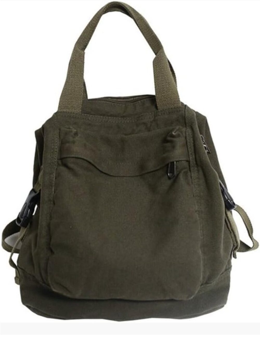 Green Canvas Backpack Purse for Women Large Tote Travel Rucksack Anti Theft new